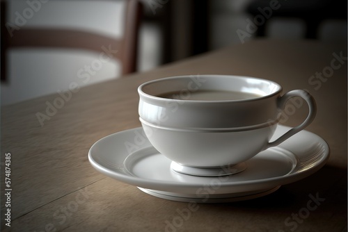 Cup of coffee Tea on table. Generative AI