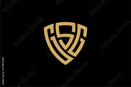 GSG creative letter shield logo design vector icon illustration photo