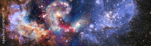 Fototapeta Naklejka Na Ścianę i Meble -  Colorful cosmos with stardust and milky way. Magic color galaxy. Infinite universe and starry night.Elements of this image furnished by NASA