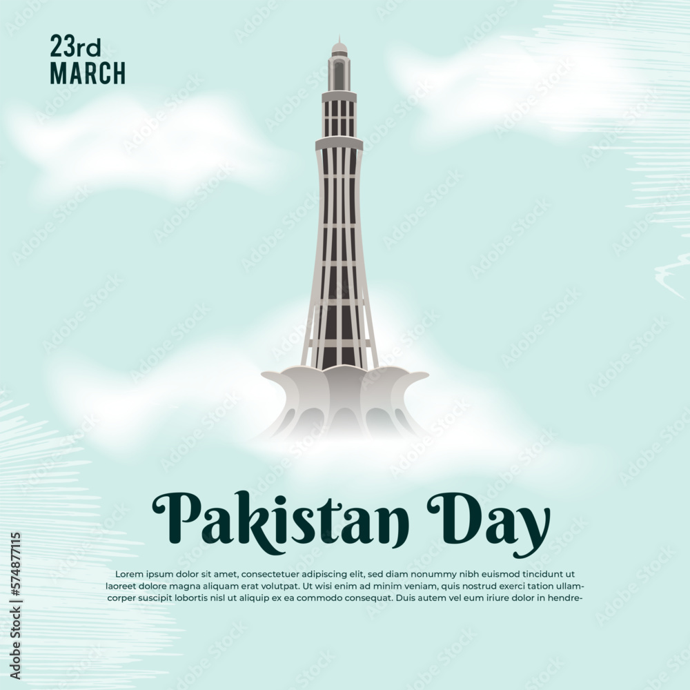 Happy pakistan day March 23 background for greeting card, poster and banner vector illustration