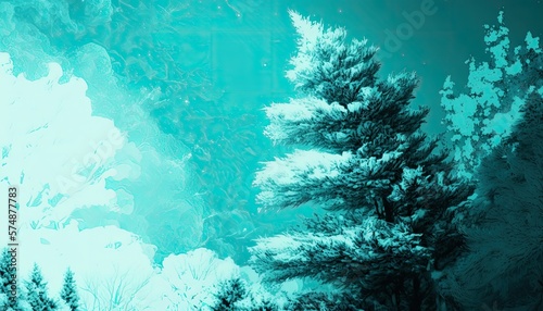 Beautiful Designer Seasonal Background with Aqua Blue Color Hue Winter Modern Wallpaper Template with Vibrant Hues and Stunning Scenery for Presentation  Ad  and All Applications  generative AI 