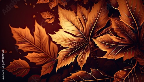 Beautiful Designer Seasonal Background with Copper Color Hue Autumn Modern Wallpaper Template with Vibrant Hues and Stunning Scenery for Presentation  Ad  and All Applications  generative AI 
