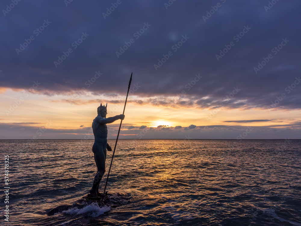 silhouette of  Sea God