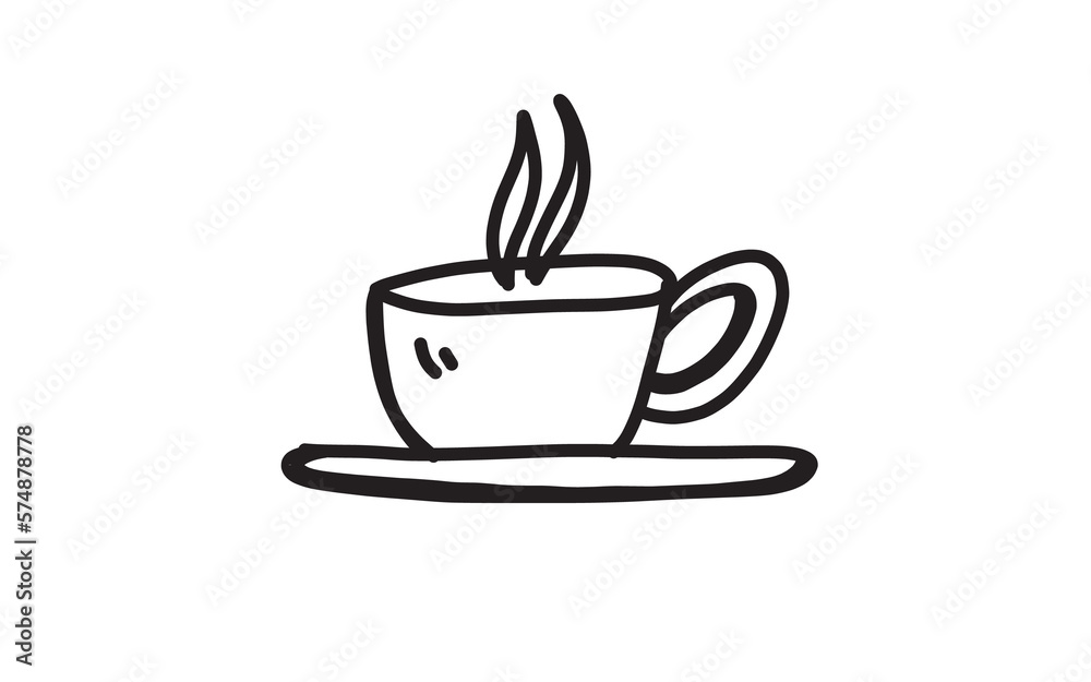 coffe cup Doodle art illustration with black and white style. coffe cup Doodle art illustration with black and white style.