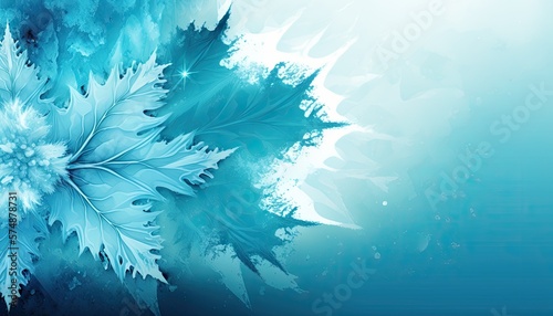 Beautiful Designer Seasonal Background with Ice blue Color Hue Winter Modern Wallpaper Template with Vibrant Hues and Stunning Scenery for Presentation, Ad, and All Applications (generative AI)