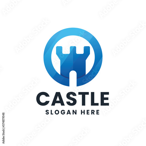 Castle Logo Illustration Icon Template