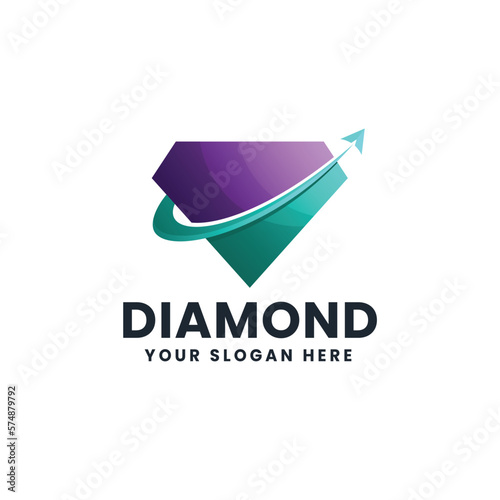 Diamond Gradient Logo Vector Icon Illustration