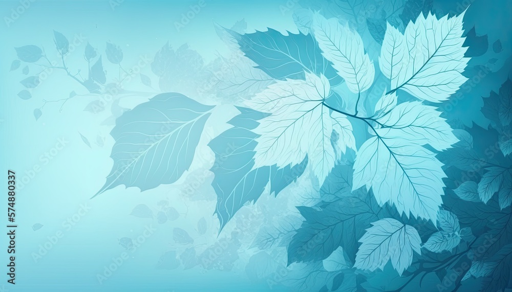Fototapeta premium Beautiful Designer Seasonal Background with Pale blue Color Hue Autumn Modern Wallpaper Template with Vibrant Hues and Stunning Scenery for Presentation, Ad, and All Applications (generative AI)