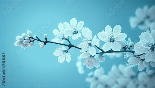Beautiful Designer Seasonal Background with Pale blue Color Hue Spring Modern Wallpaper Template with Vibrant Hues and Stunning Scenery for Presentation, Ad, and All Applications (generative AI)