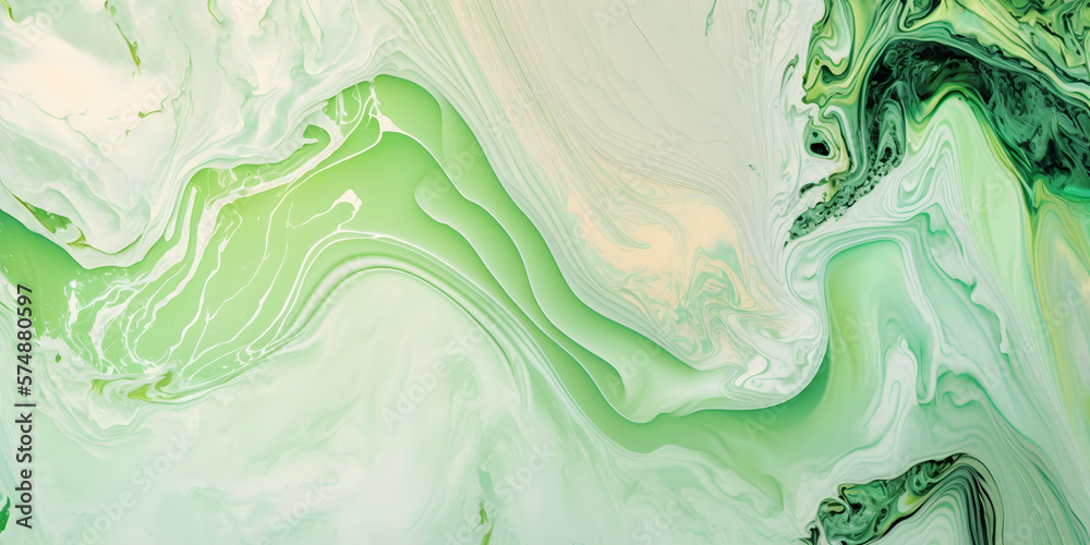 Fototapeta premium Abstract light green paint background with marble pattern