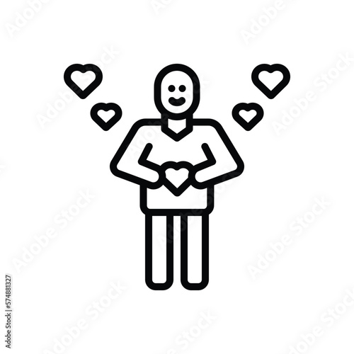 Black line icon for wanna