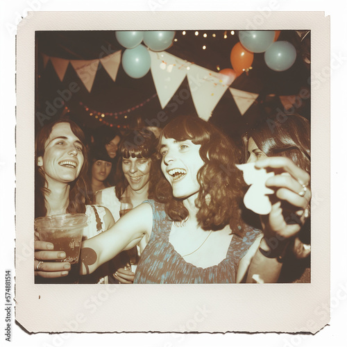 Vintage, Retro, 90s Polaroid of a Party, made with generative AI