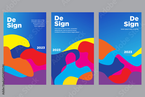 Vector colorful abstract geometric with gradient color  for card, brochure, and poster template