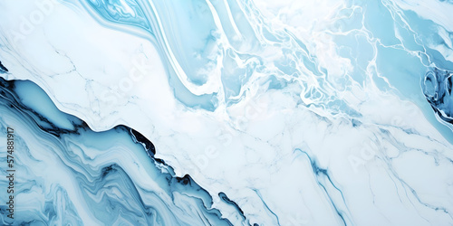 Abstract light blue paint background with marble pattern