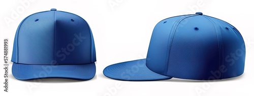 Blank empty hat, blue color with clean and flat background