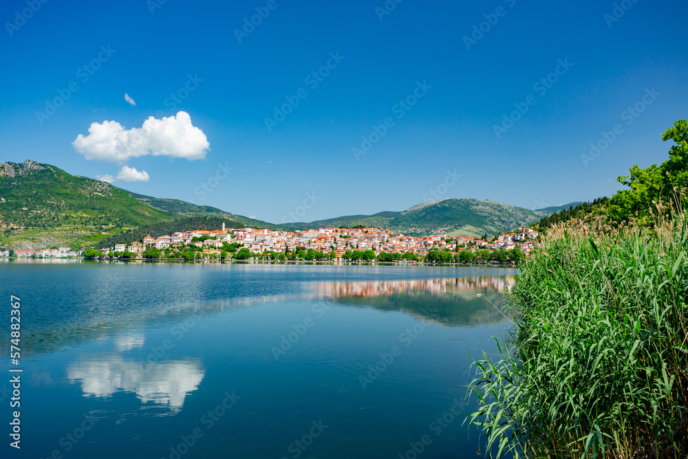 Kastoria, Greece. View over the lake	 - obrazy, fototapety, plakaty 