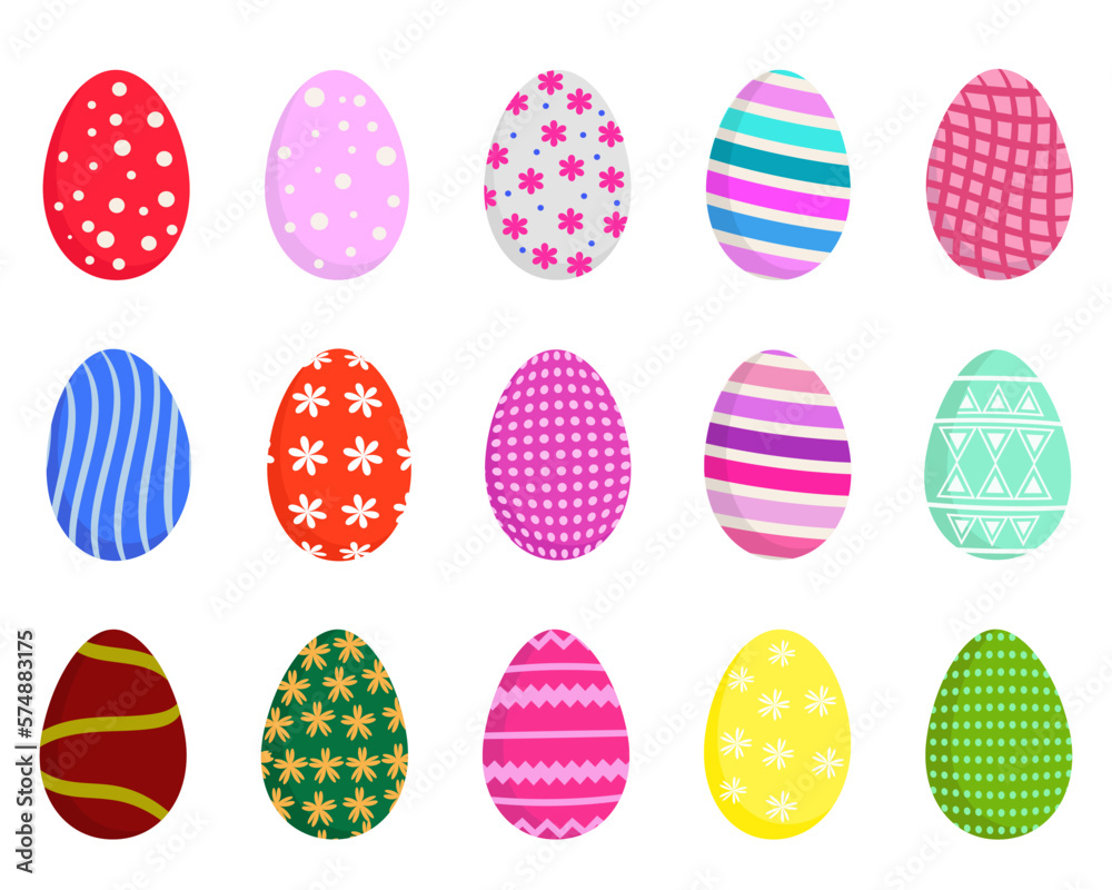 Easter eggs for decoration, Eggs with different patterns and different colors, for Easter decoration.