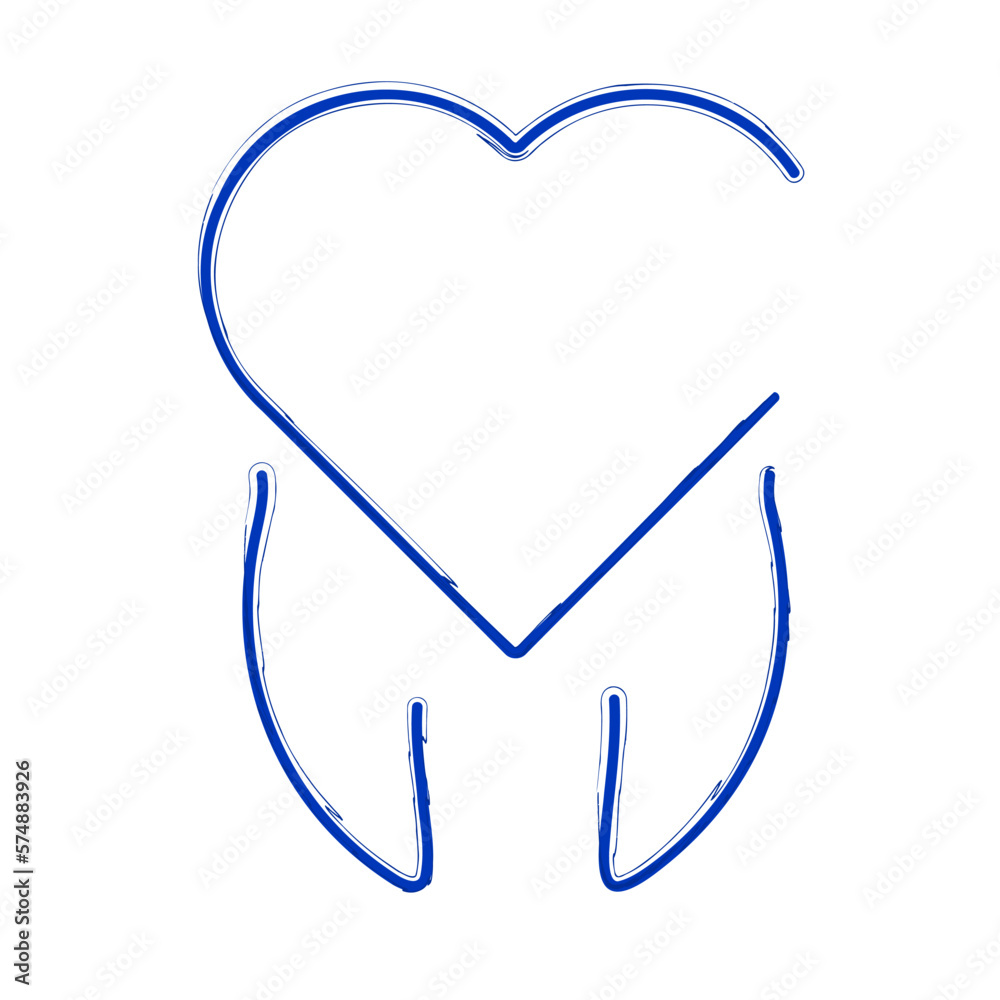 heart tooth brush on white background, vector illustration. heart tooth brush on white background, vector illustration.