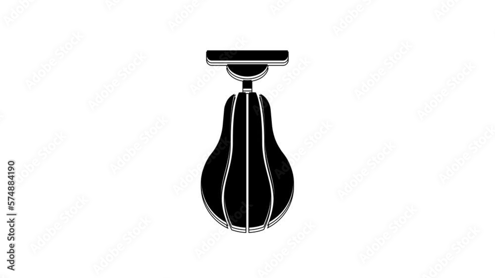 Black Punching bag icon isolated on white background. 4K Video motion graphic animation