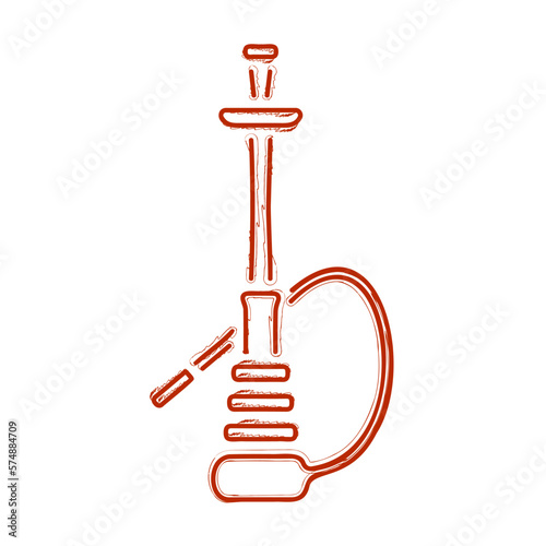 hookah brush on white background, vector illustration.