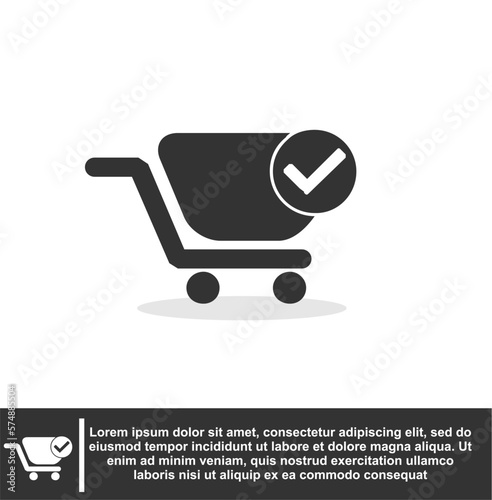 Cart trolley icon in black and white colour