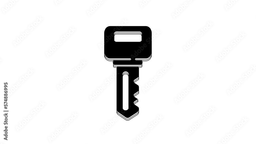 Black House key icon isolated on white background. 4K Video motion graphic animation Black House key icon isolated on white background. 4K Video motion graphic animation