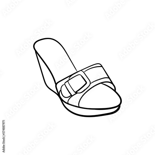 Slippers heels simple line illustration design