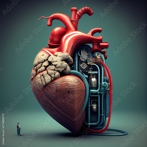 human heart anatomy Generate Ai photo