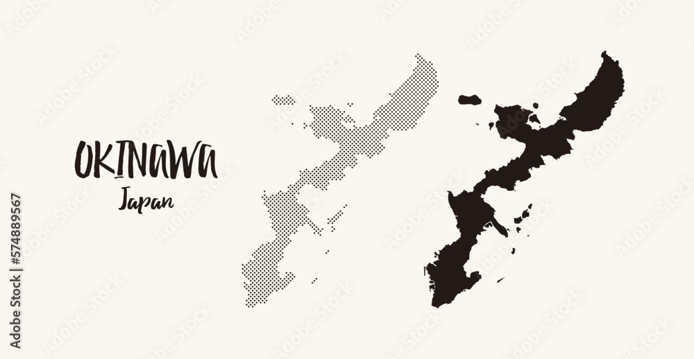 沖縄県 地図 ベクターイラスト