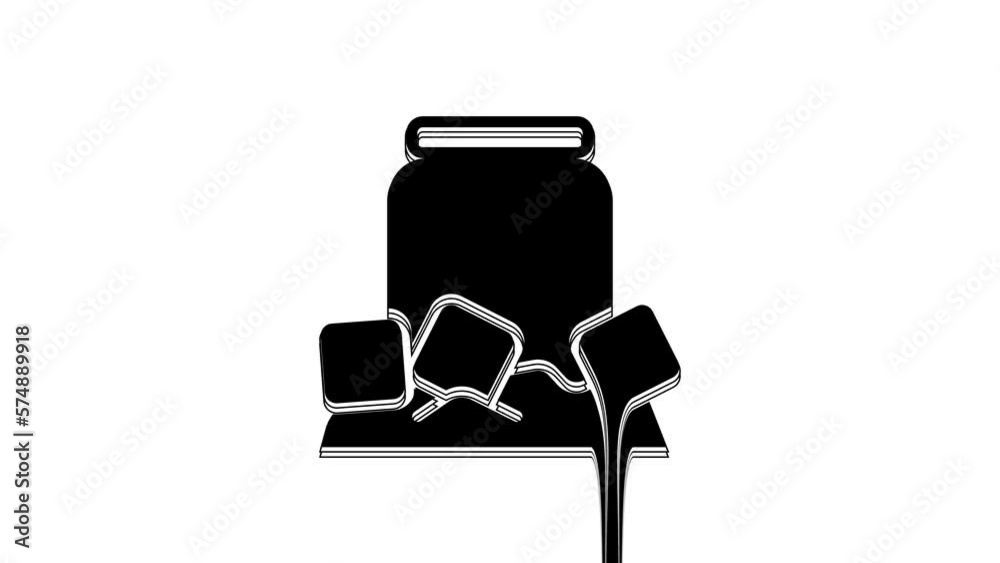 Black Cold beer can icon isolated on white background. 4K Video motion graphic animation Black Cold beer can icon isolated on white background. 4K Video motion graphic animation