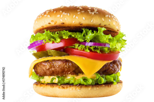 Photographie Delicious burger cut out