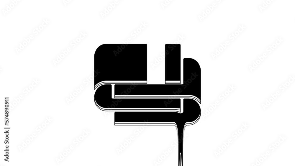 Black Towel stack icon isolated on white background. 4K Video motion graphic animation Black Towel stack icon isolated on white background. 4K Video motion graphic animation