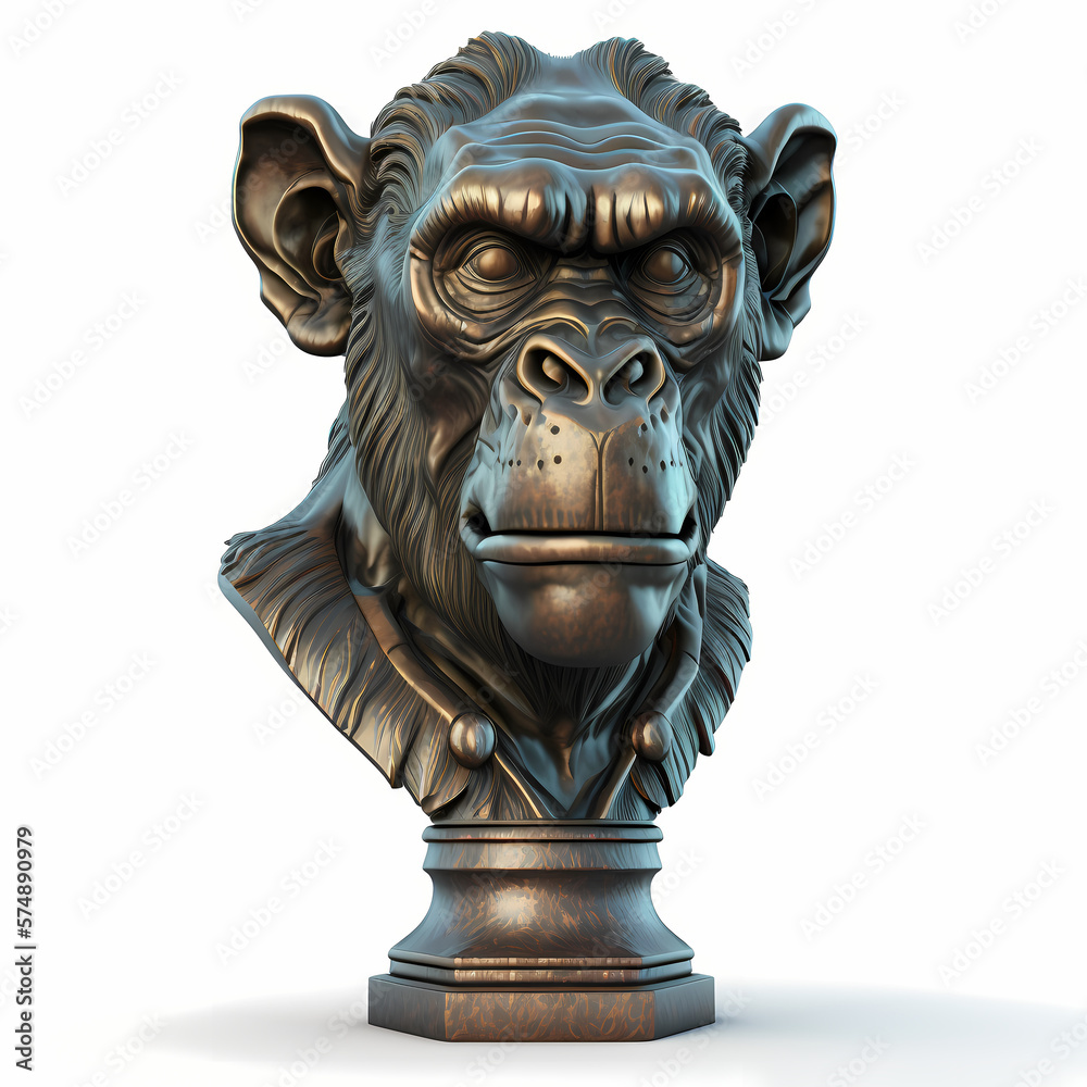 Trophy with Monkey Design. Generative AI