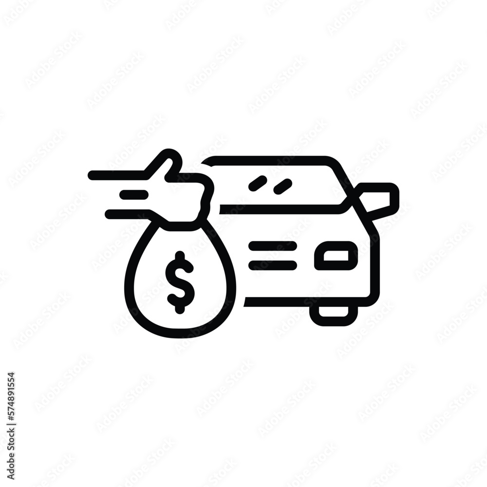 Black line icon for rate charge Black line icon for rate charge
