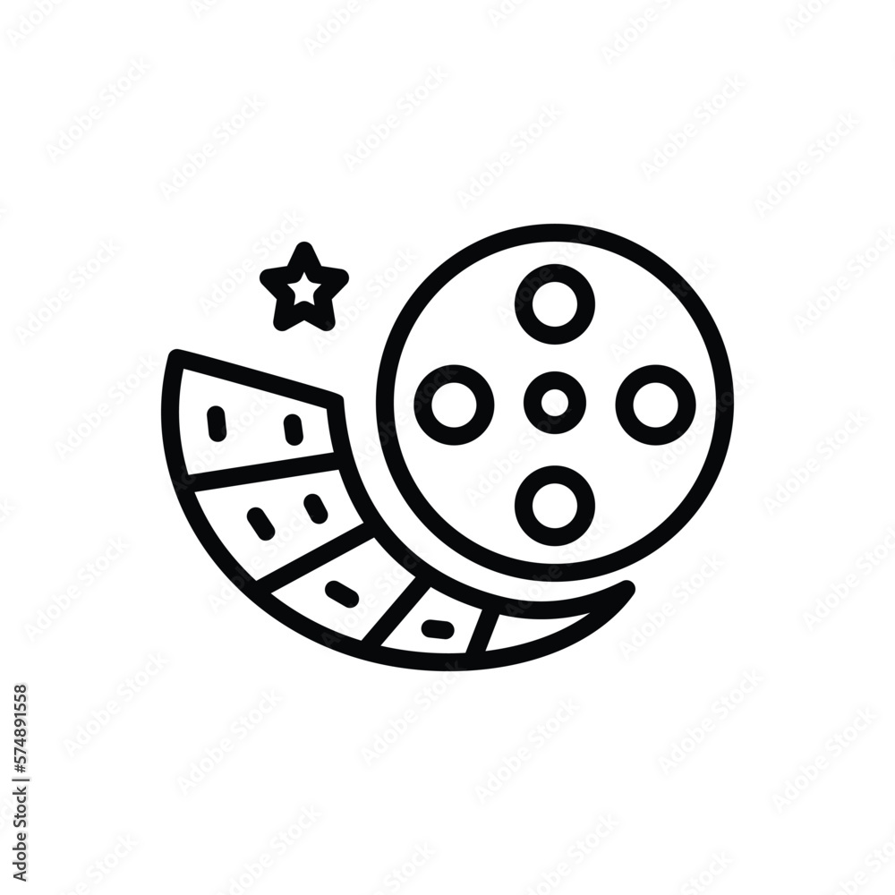 Obraz premium Black line icon for reel