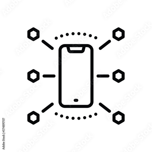 Black line icon for characteristics
