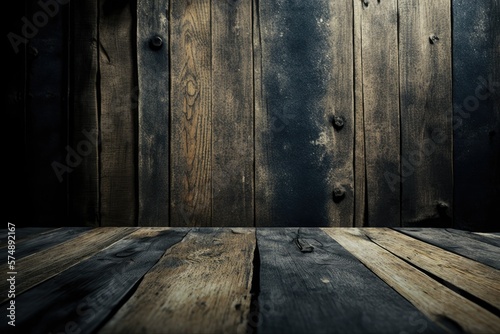 background wallpaper mock-up old wood. Generative AI