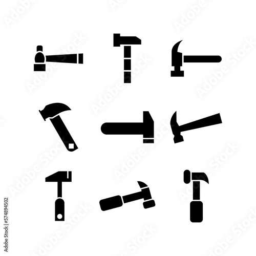 brick hammer icon or logo isolated sign symbol vector illustration - high quality black style vector icons
