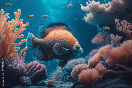 A beautiful and colorful marine life. Generative AI