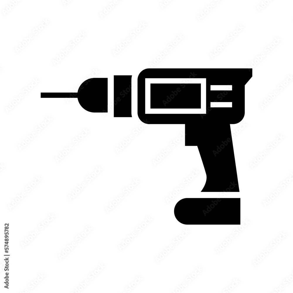 drill machine icon or logo isolated sign symbol vector illustration - high quality black style vector icons
