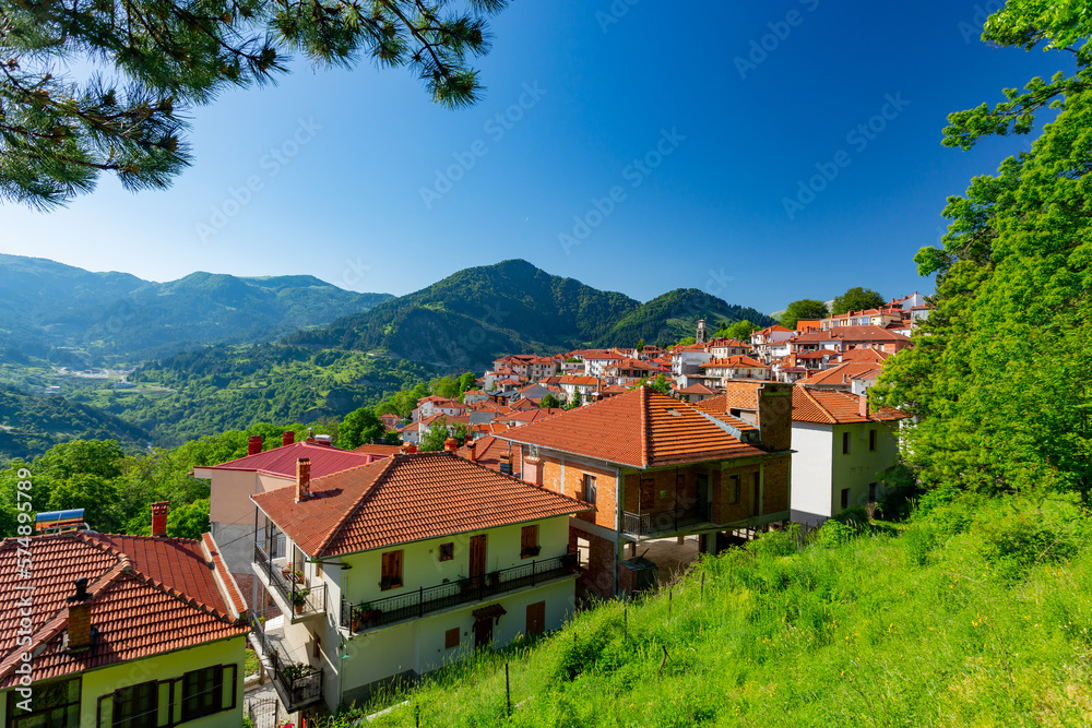 Fototapeta premium Metsovo, Greece. View of the mountains