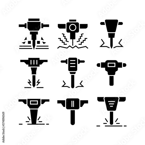 jackhammer icon or logo isolated sign symbol vector illustration - high quality black style vector icons
