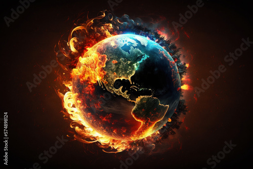 world on fire, extreme weather, earth calamity, environmental preservation concept, desktop background