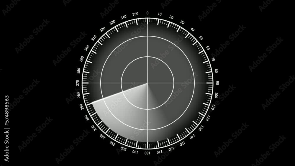 Rader Hud technology rotated animated, Object location detection  technology and signal waves .