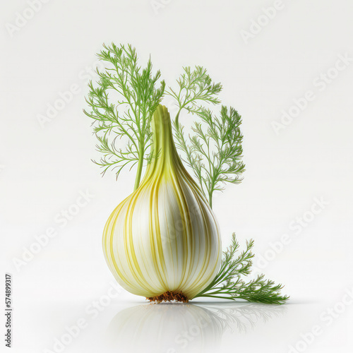 Fennel isolated on white background.generative AI.  photo