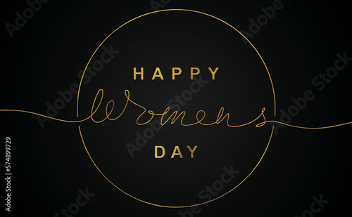 Happy women's day Golden calligraphy design banner