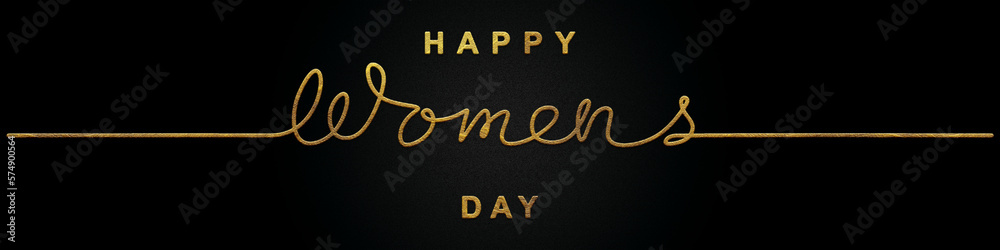 Fototapeta premium Happy women's day Golden calligraphy design banner