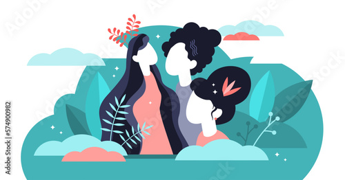 Hairstyle illustration, transparent background. Flat tiny female face fashion person concept. Woman head haircut with different shapes. Stylish and attractive professional saloon outcome collection.