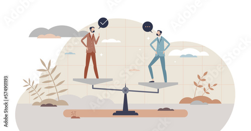 Unconscious bias as social stereotypes outside their own conscious awareness tiny person concept, transparent background.