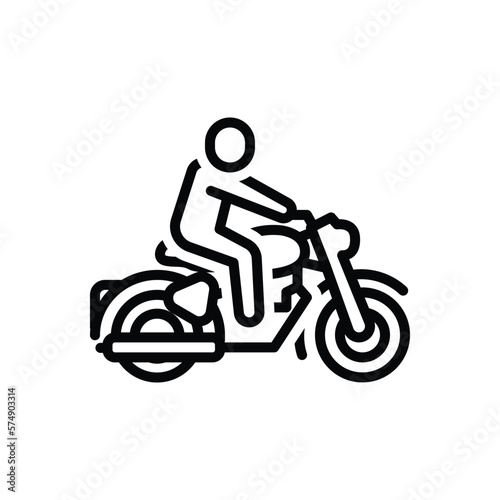 Black line icon for ride